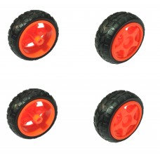 Rubber Wheels for BO Motor Robot Car 65mmx25mm, 4 Pieces
